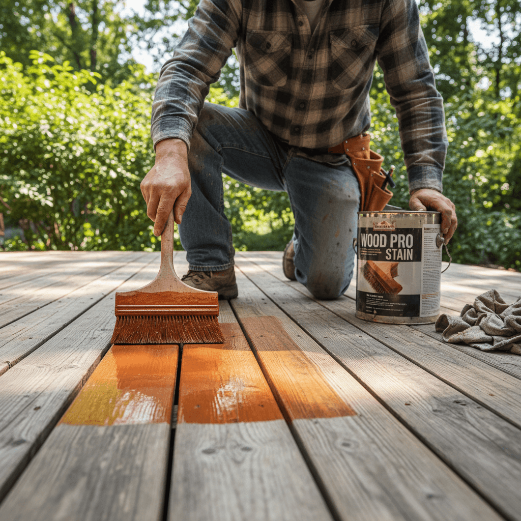 Deck staining