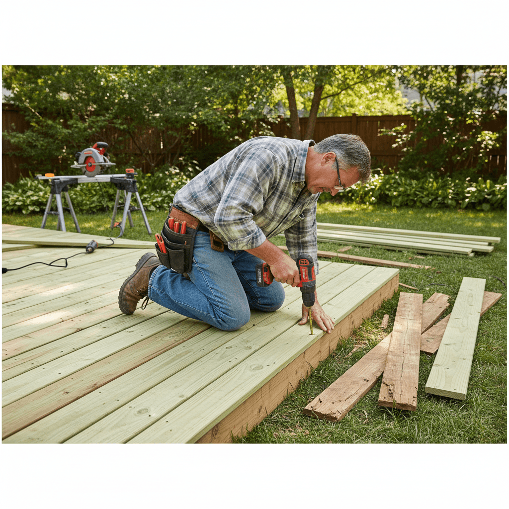 Deck board replacement work