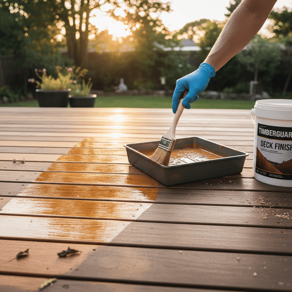 Oil penetrating stain application