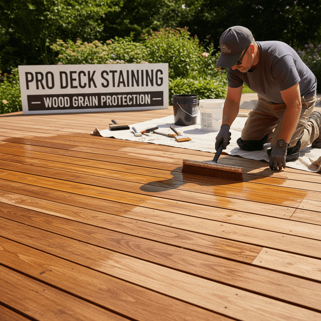 Deck cleaning and staining