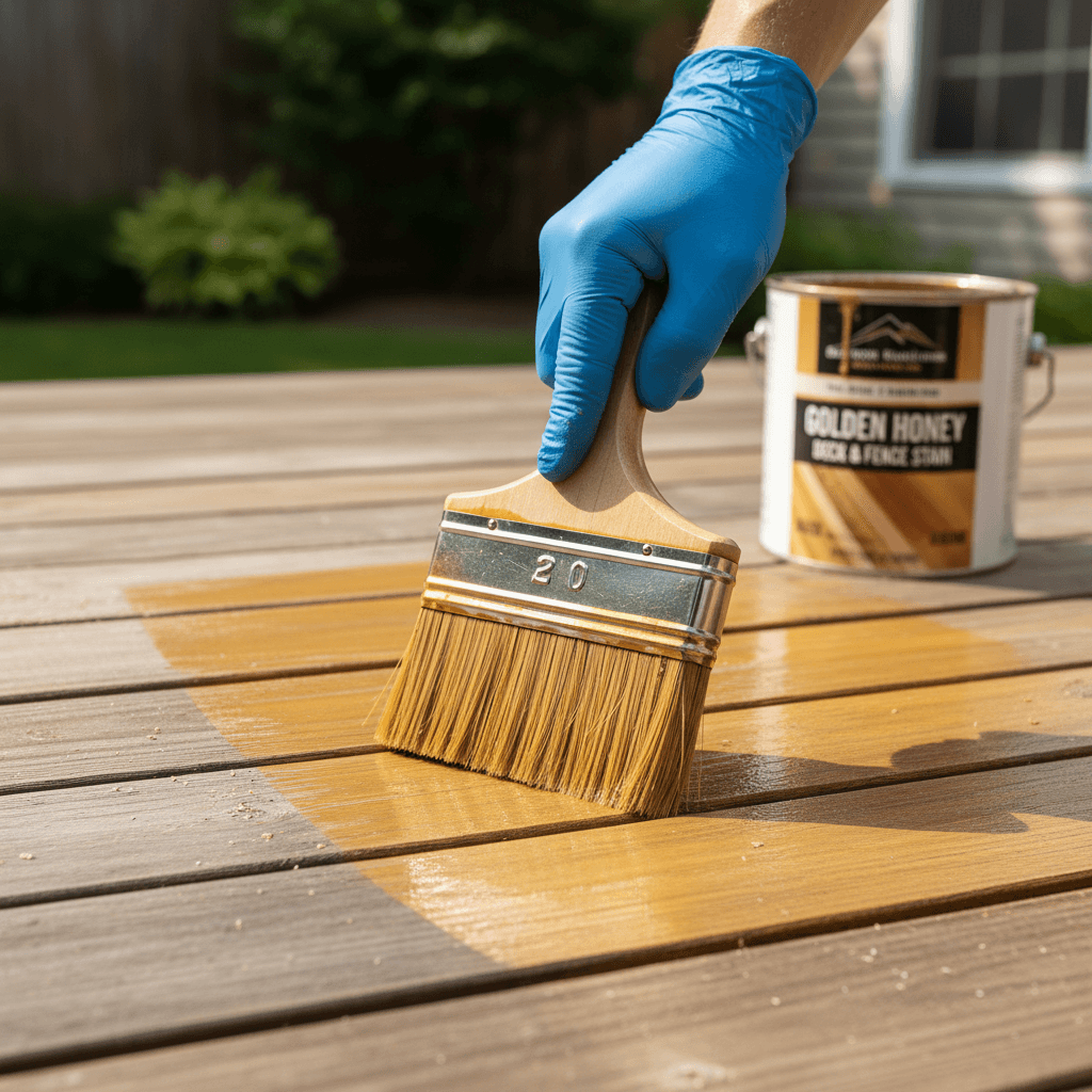 Deck cleaning and staining
