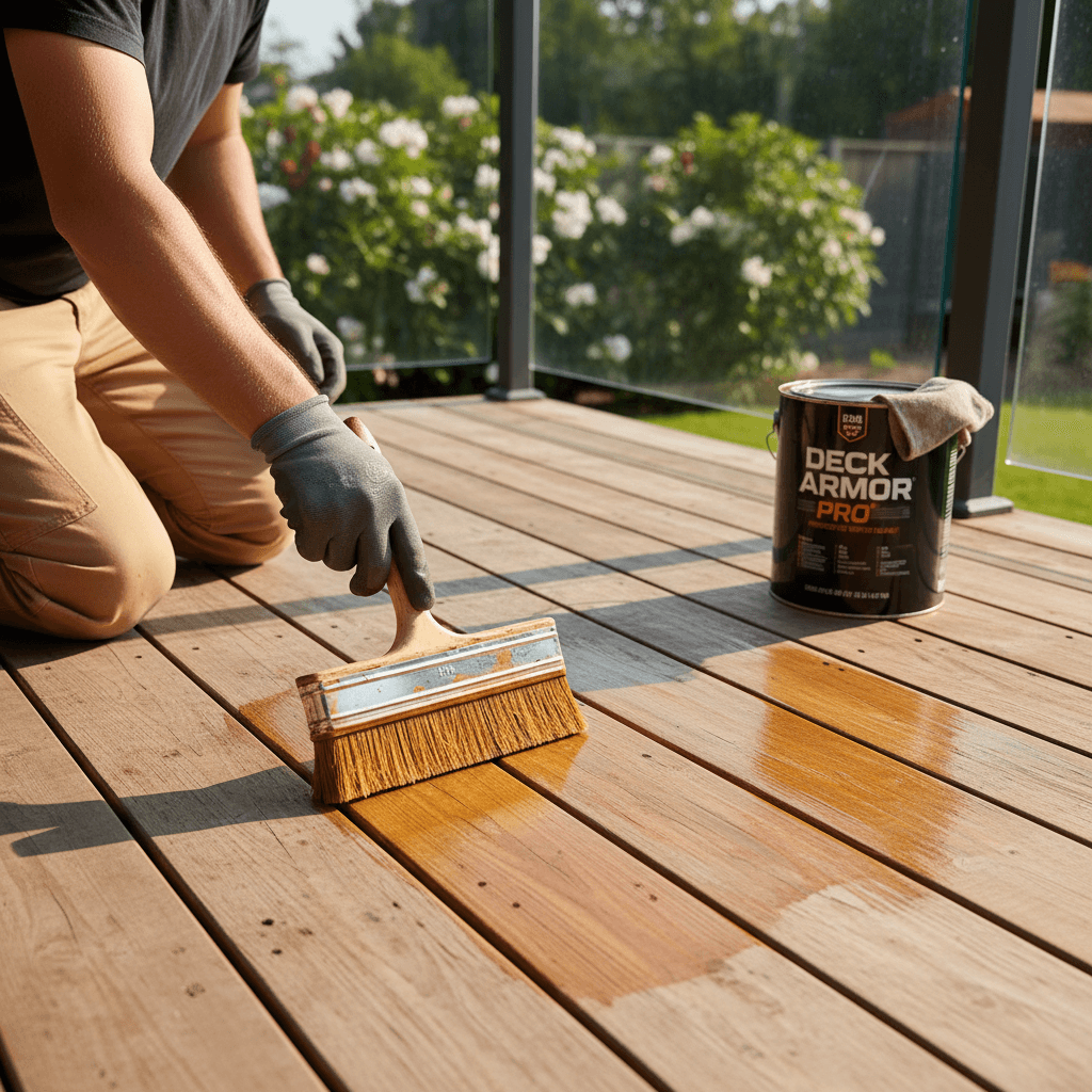 Deck cleaning and staining