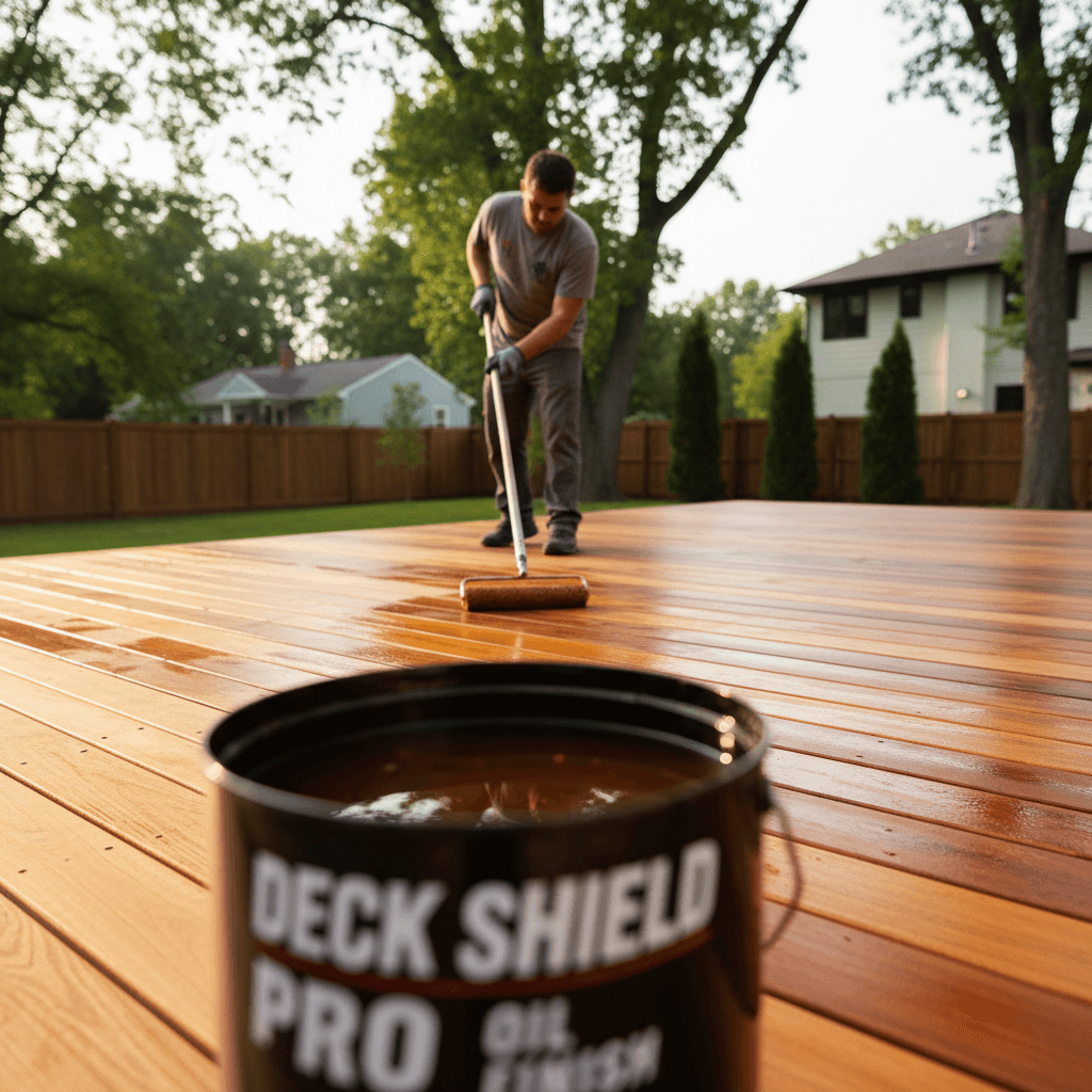 Deck cleaning and staining