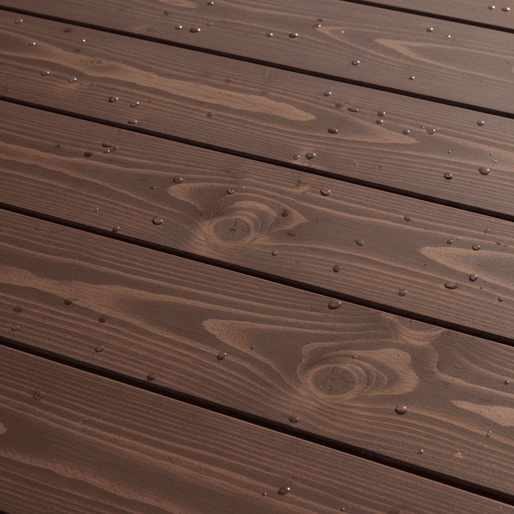 Oil stain application showing depth and protection